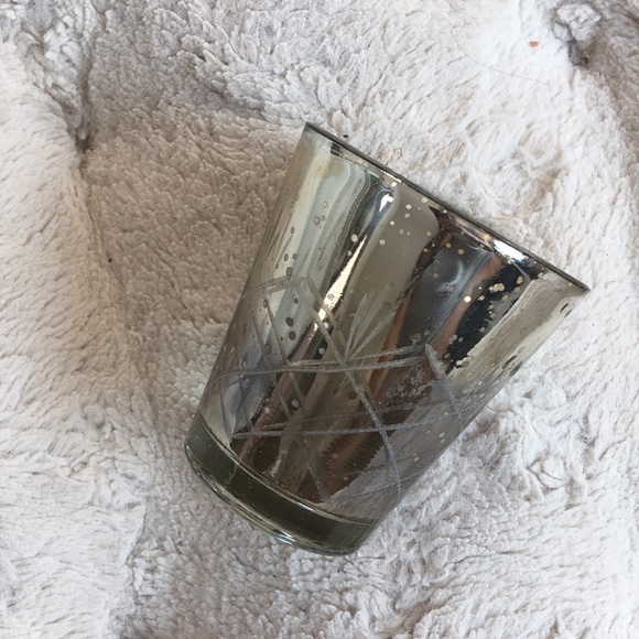 Etched Mercury Glass Candle Holder